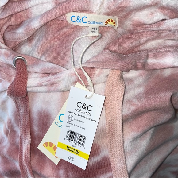 NEW C&C California Arizona desert spiral long sleeve thin tie dye hoodie - Picture 7 of 10